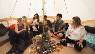 Meditators in Yurt
