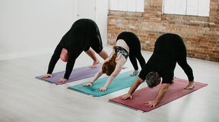 Yoga Class in Downward Facing Dog