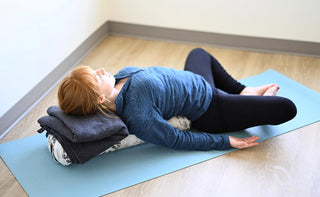 Reclining Bound Angle Pose (Supta Baddha Konasana) with Junior Bolster - Wild Sky