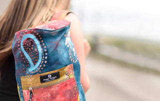 Woman with Batik Yoga Mat Bag