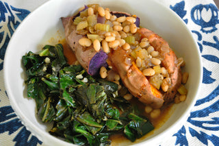 Yams with Beans and Greens