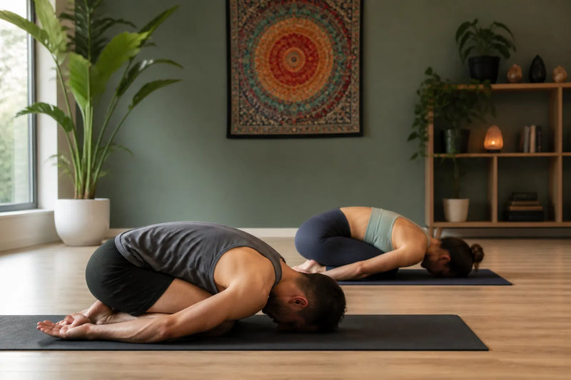 couple doing rabbit in home practice room