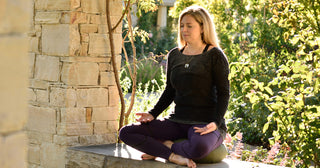 Woman Meditating on Zafu - Olive