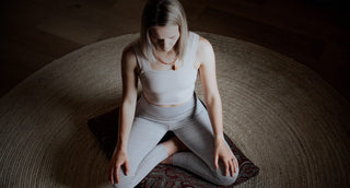 Woman Meditating on Zabuton - Vintage Currant