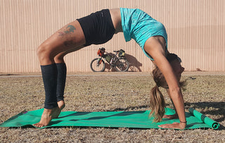 Upward Bow Pose on Tapas® Travel Mat - Moss