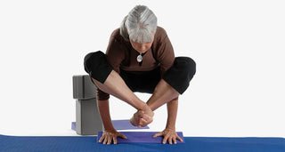 Titibasana (Firefly Pose) with Foam Wedge - Purple