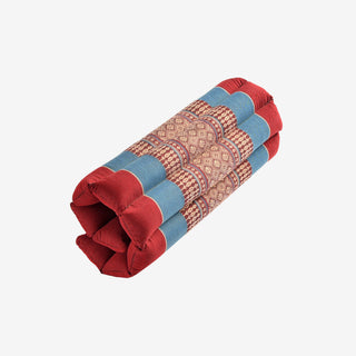 Zafuko® Large Rollable Yoga & Meditation Cushion - Burgundy/Blue (Rolled)