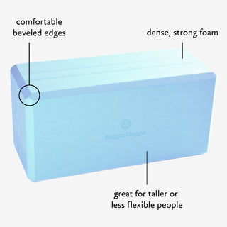 5 in. Big Foam Yoga Block - Blue (Diagram)