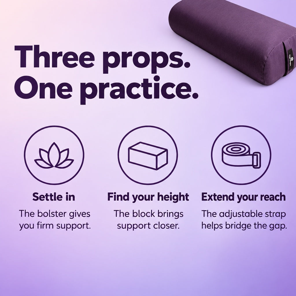 Three props, one practice: what the bolster, block and strap each do