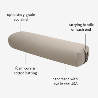 EZ Clean Standard Yoga Bolster - Taupe (Diagram)