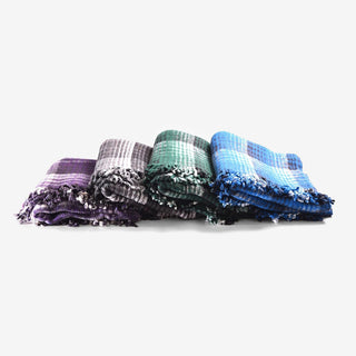 Recycled Plaid Yoga Blankets - Group