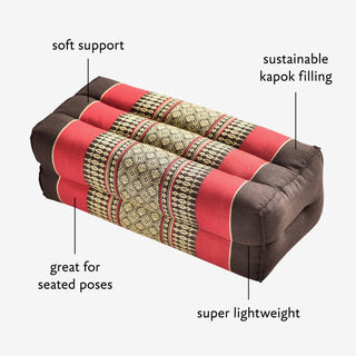 Zafuko® Yoga & Meditation Cushion - Black/Red (Diagram)