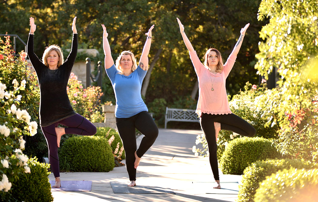 Women in Tree Pose in Para Rubber Mats