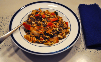 Lentils, Rice and Pasta with a Buttery Mint Sauce