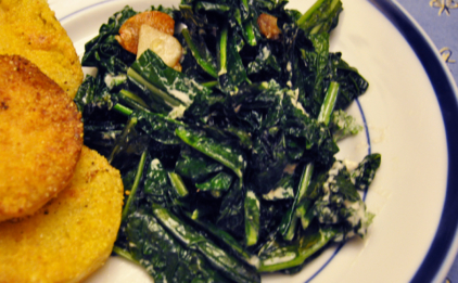 Garlicky Kale with Tahini Dressing