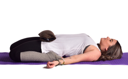 Supta Virasana (Hero Pose) with Yoga Sandbag