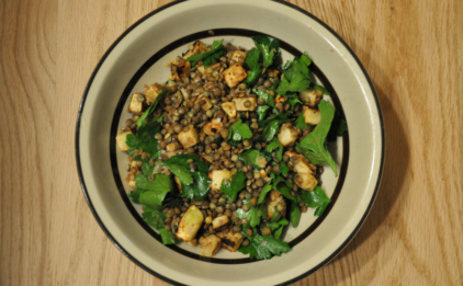 Lentils and Caramelized Celeriac