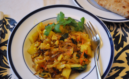 Greens and Cauliflower Indian Style