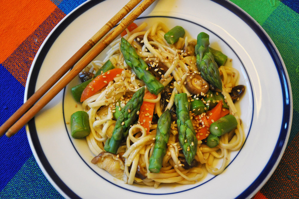 Udon Noodles with Asparagus