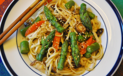 Udon Noodles with Asparagus