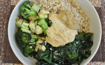 Roasted Veggie, Hummus, Mustard Bowl