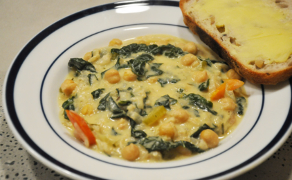 Chickpea, Rice and Kale Soup