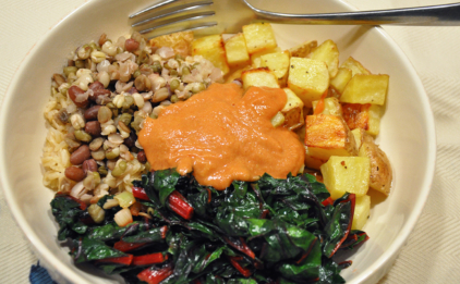 Power Bowl with BBQ Tahini Sauce