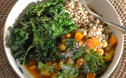 Yam, Chickpea and Spinach Coconut Curry