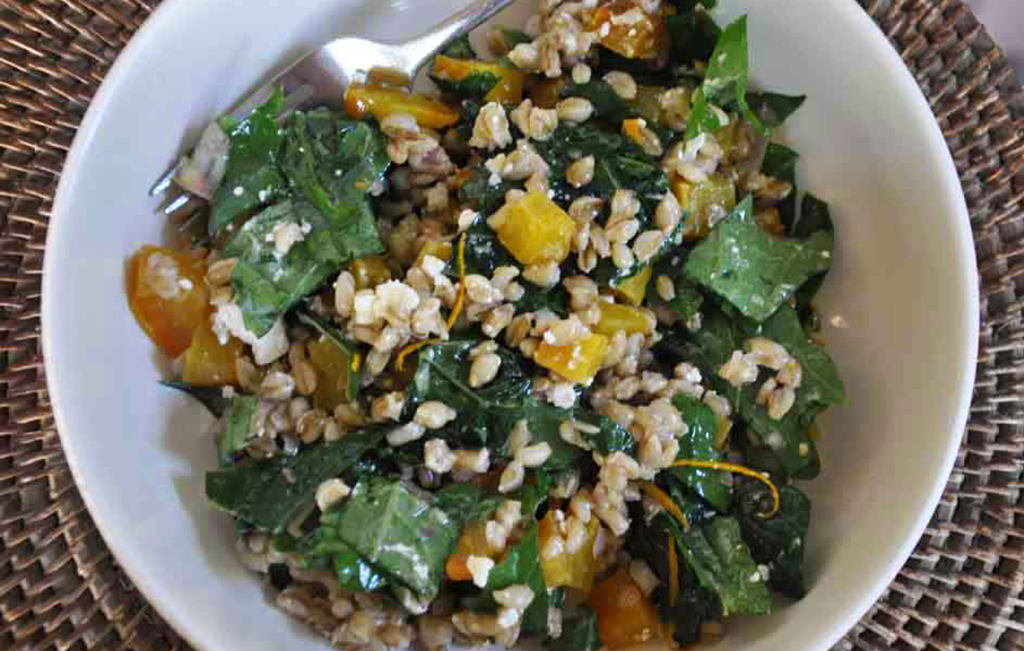 Kale Salad with Barley & Beets