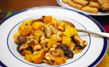 Black-Eyed Peas, Squash & Shiitakes