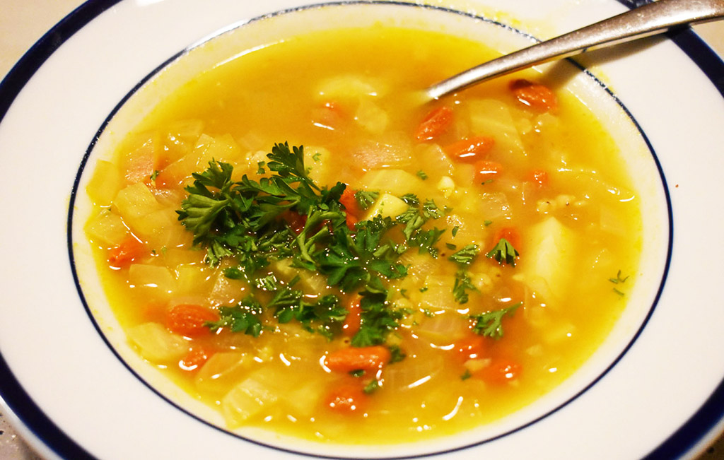 Goji-Saffron Soup with Sorghum