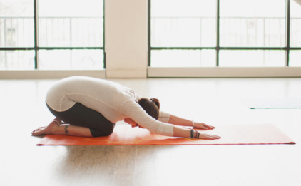 Childs Pose on Gallery Mat - Sun