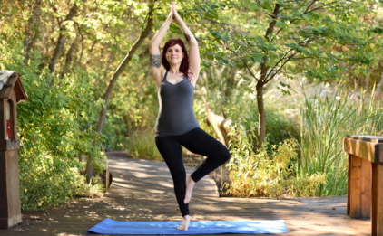 Tree Pose on Nature Mat - Aegean Sea