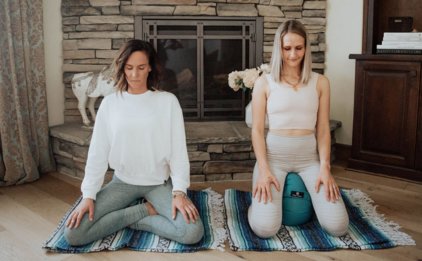 Women on Zafu Meditation Cushions - Aqua