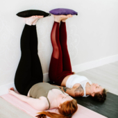 Legs Up the Wall with 10 lb. Yoga Sandbag - Purple and Black