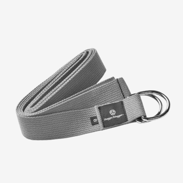 10 ft. D-Ring Cotton Yoga Strap - Gray