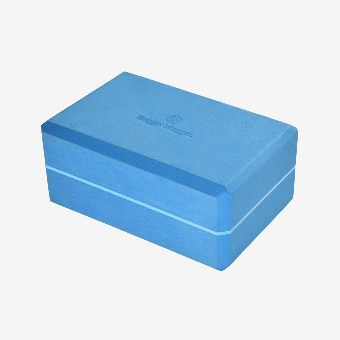 4 in. Foam Yoga Block - Blue (Side View)