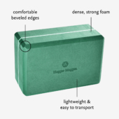4 in. Foam Yoga Block - Evergreen (Diagram)