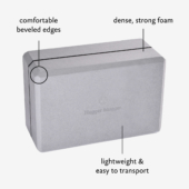 4 in. Foam Yoga Block - Gray (Diagram)