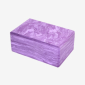4 in. Marbled Foam Yoga Block - Cosmic Purple (Side View)