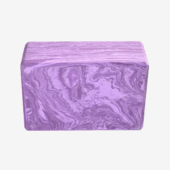4 in. Marbled Foam Yoga Block - Cosmic Purple (Back View)