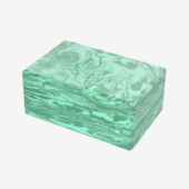 4 in. Marbled Foam Yoga Block - Sea Green (Side View)