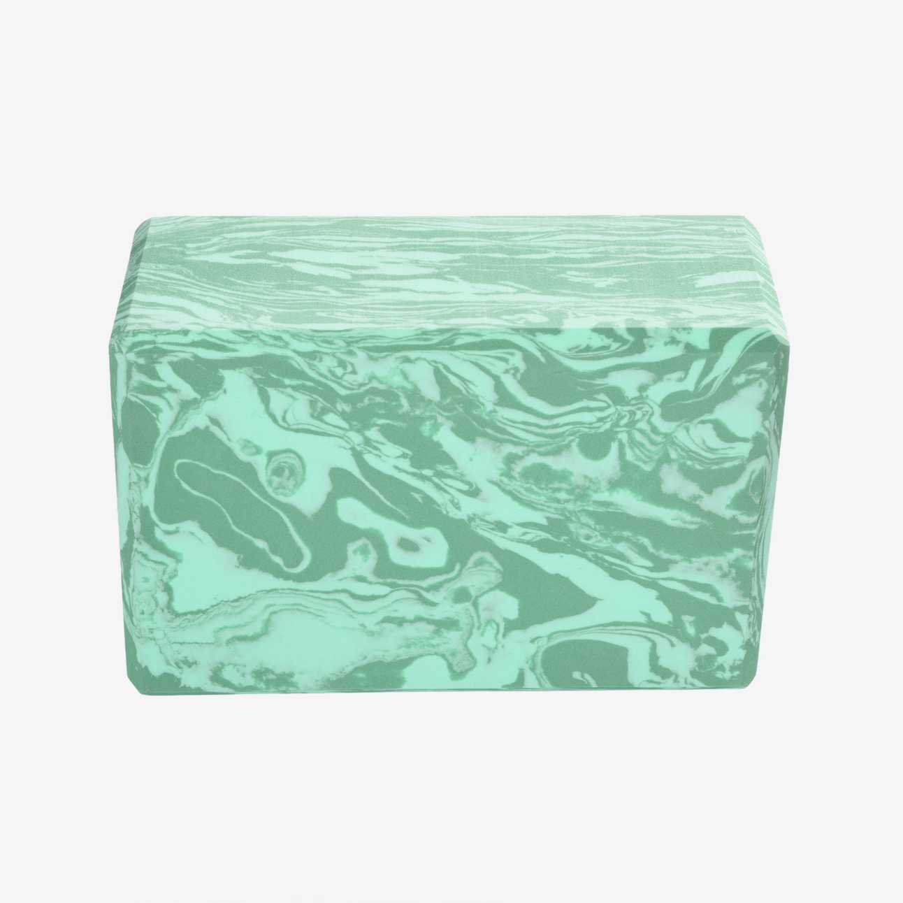 4 in. Marbled Foam Yoga Block - Sea Green (Back View)