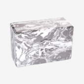 4 in. Marbled Foam Yoga Block - Storm (Front View)