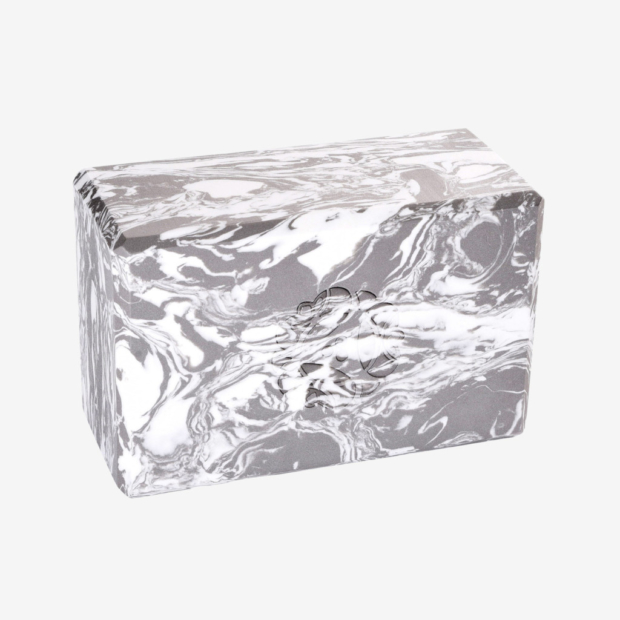 4 in. Marbled Foam Yoga Block - Storm (Front View)