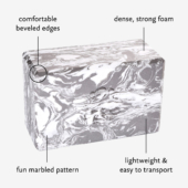 4 in. Marbled Foam Yoga Block - Storm (Diagram)
