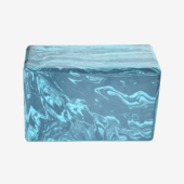 4 in. Marbled Foam Yoga Block - Surf Blue (Back View)