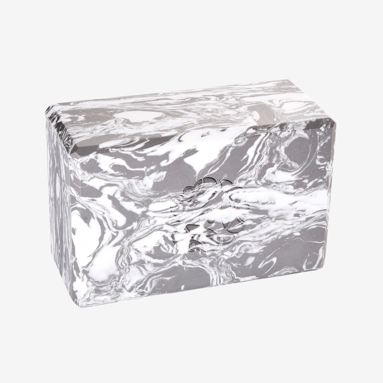 4 in. Marbled Foam Yoga Block - Storm (Front View)