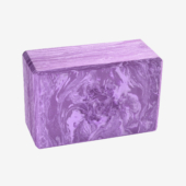 4 in. Marbled Foam Yoga Block - Cosmic Purple (Front View)