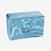 4 in. Marbled Foam Yoga Block - Surf Blue (Front View)